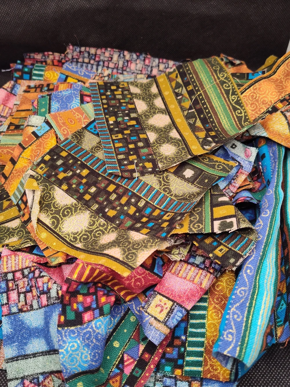 Discarded Fabric Quarters And PRECUT Squares And Scraps